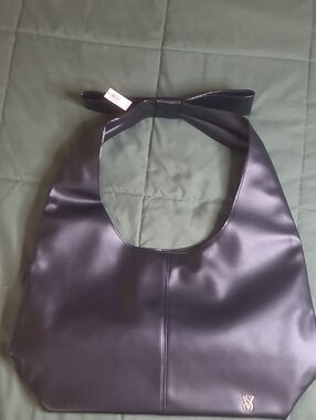 Victoria's Secret Black Bow-Handle Shoulder Bag